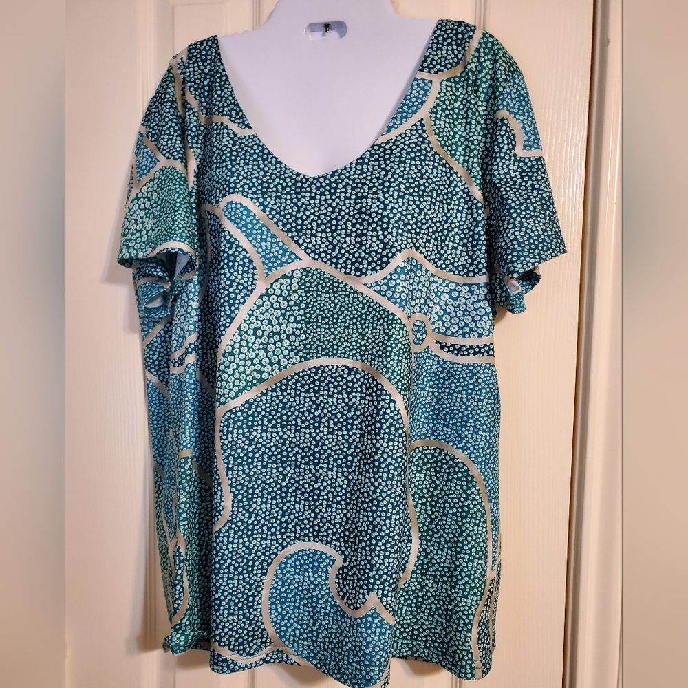 Miss Look aqua print top